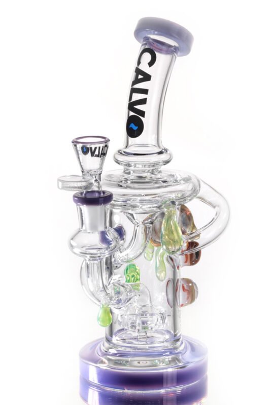 Bong Big Eye Recycler Purple 26 Cm Calvoglass