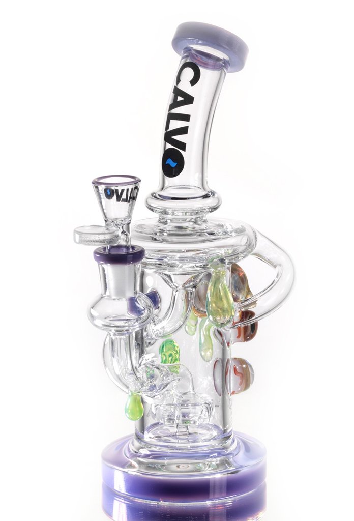 CG-21 (1) Bong Big Eye Recycler Purple 26 Cm Calvoglass